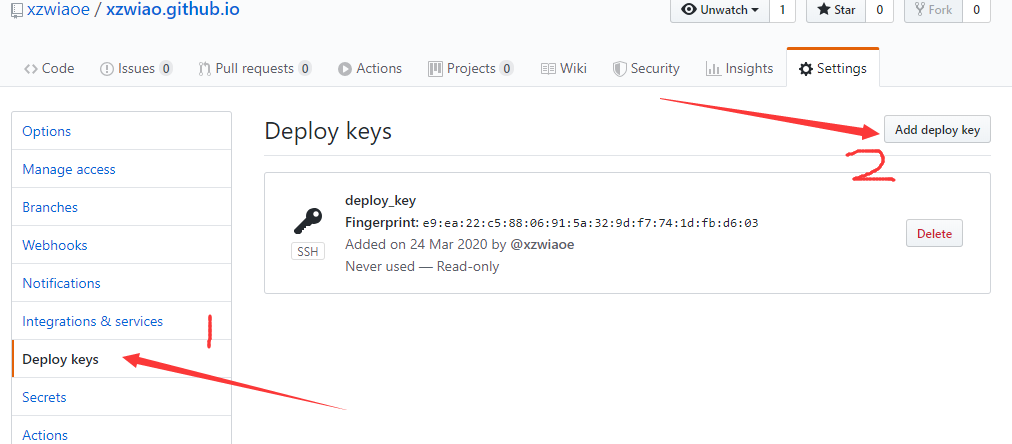 添加公匙到Github